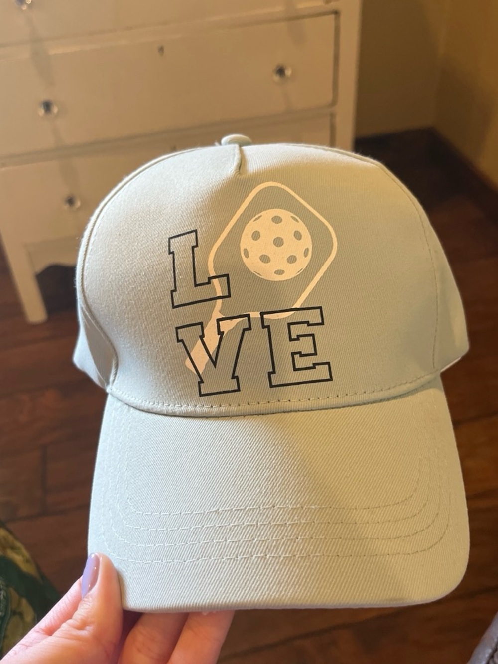 LOVE Pickleball Light Gray Baseball Cap